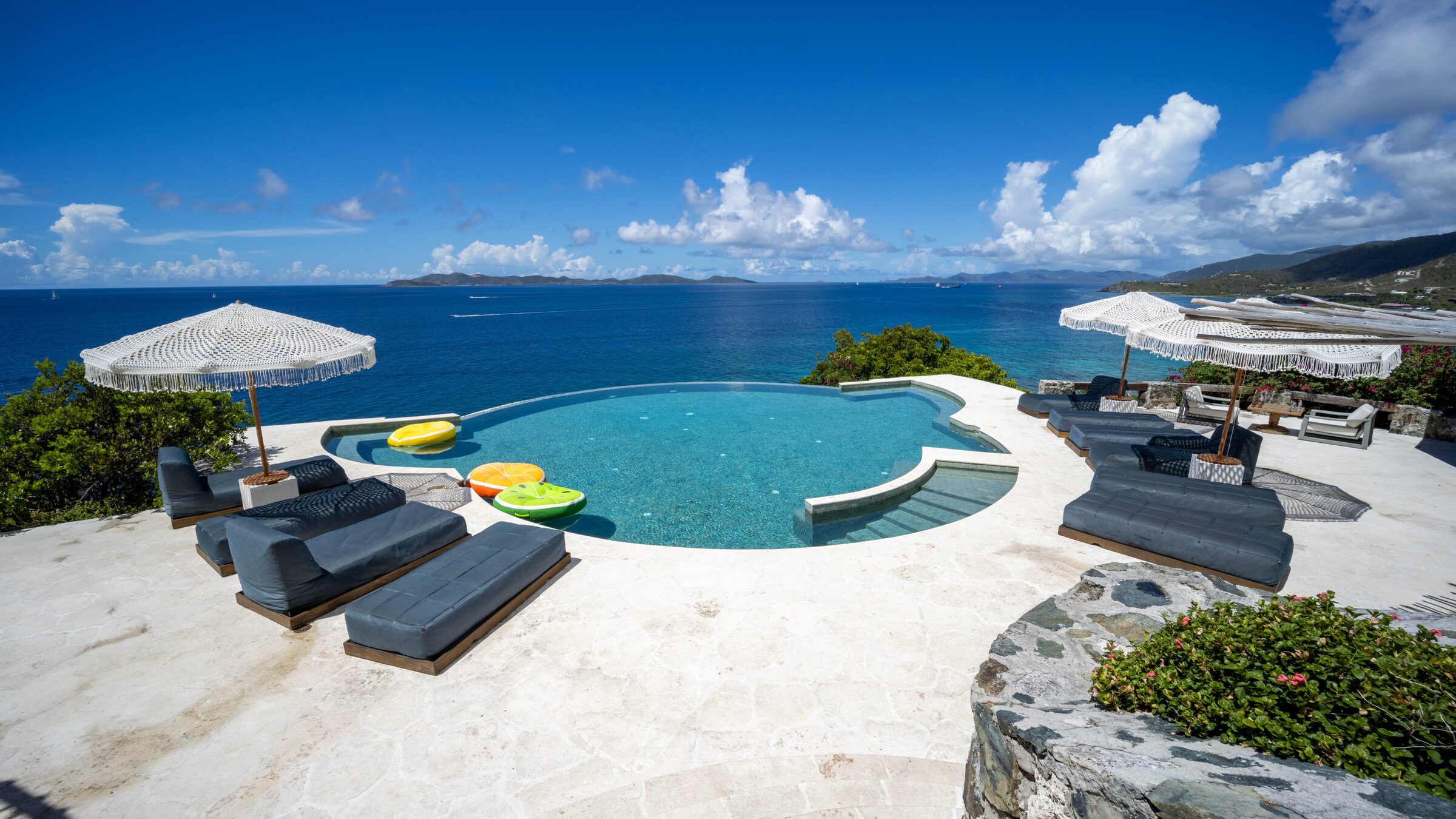 Infinity pool overlooking the Caribbean at The Aerial BVI